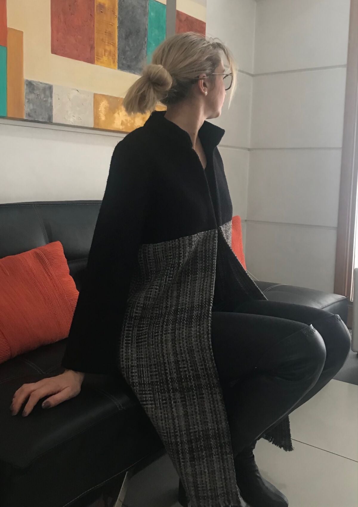 Abrigo Telar Black- Grey