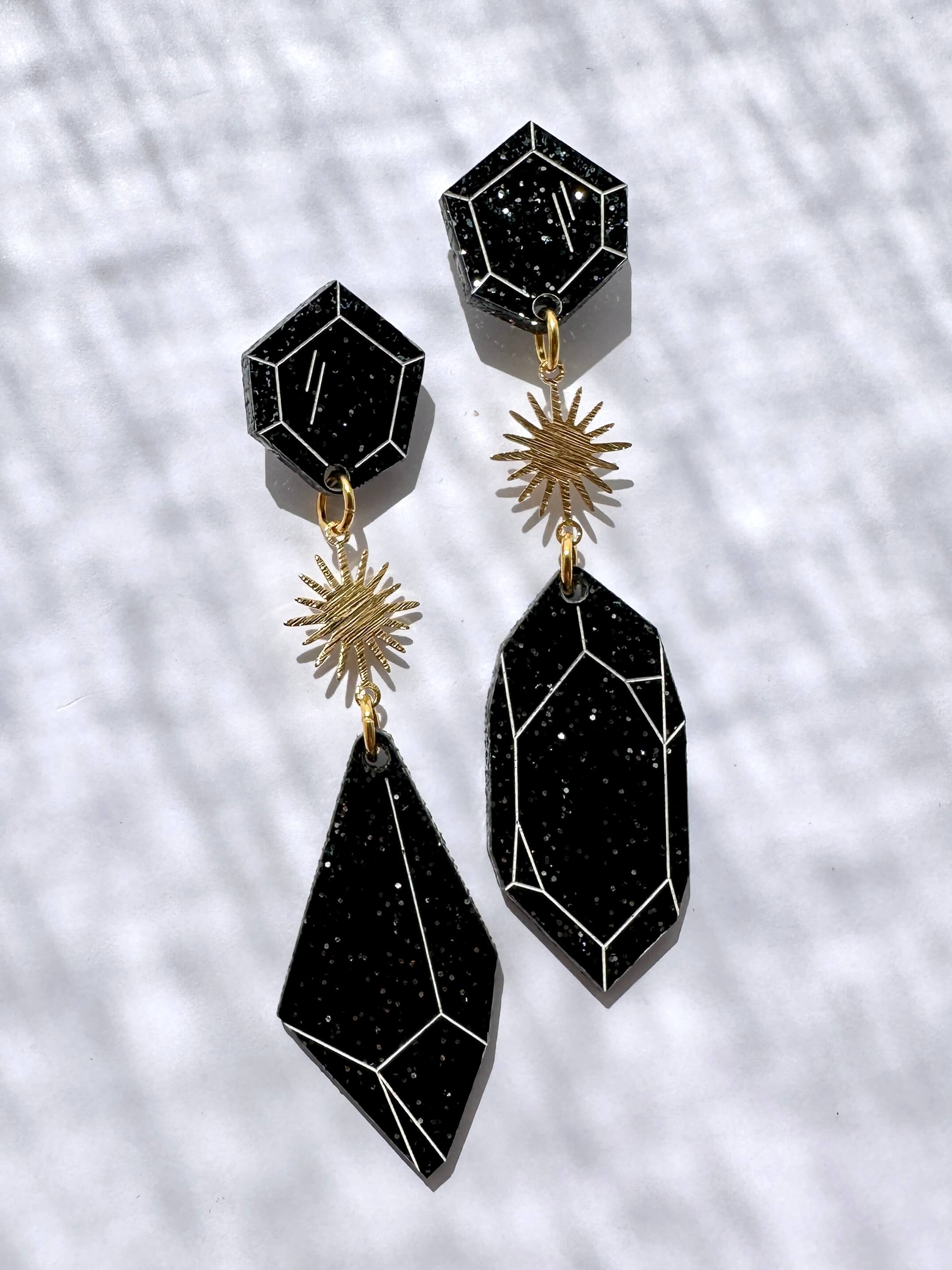 Aros Sopra Negro Glitter