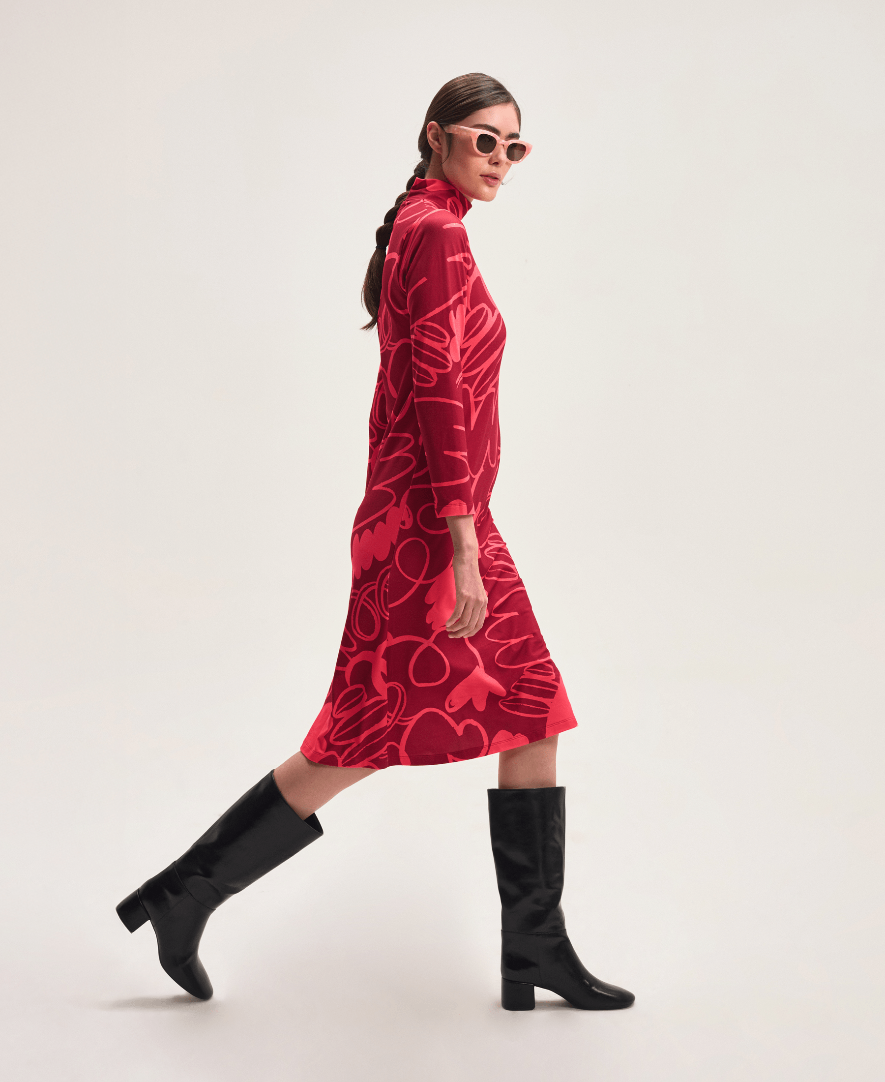 Maxi vestido Floresta rojo