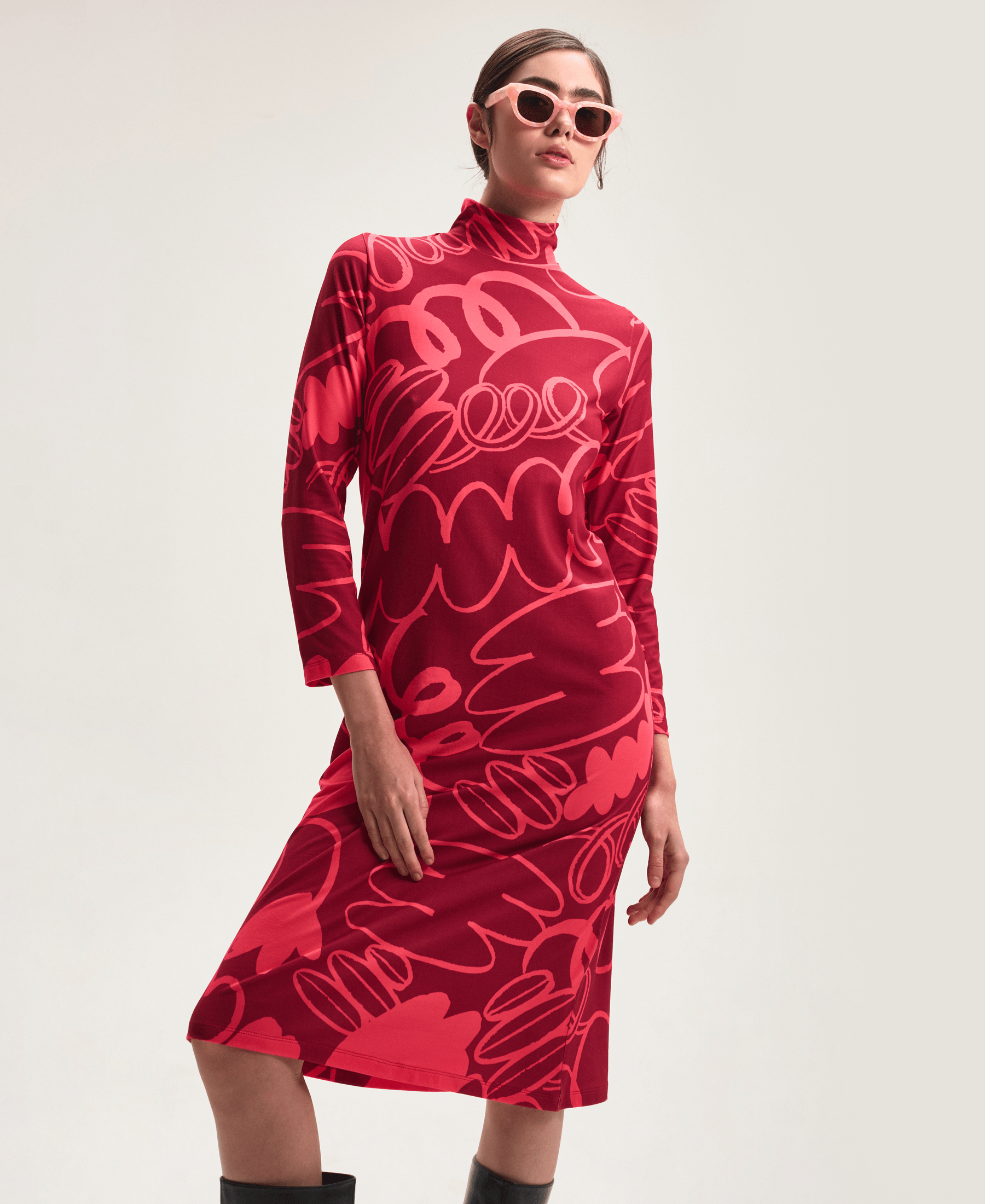 Maxi vestido Floresta rojo