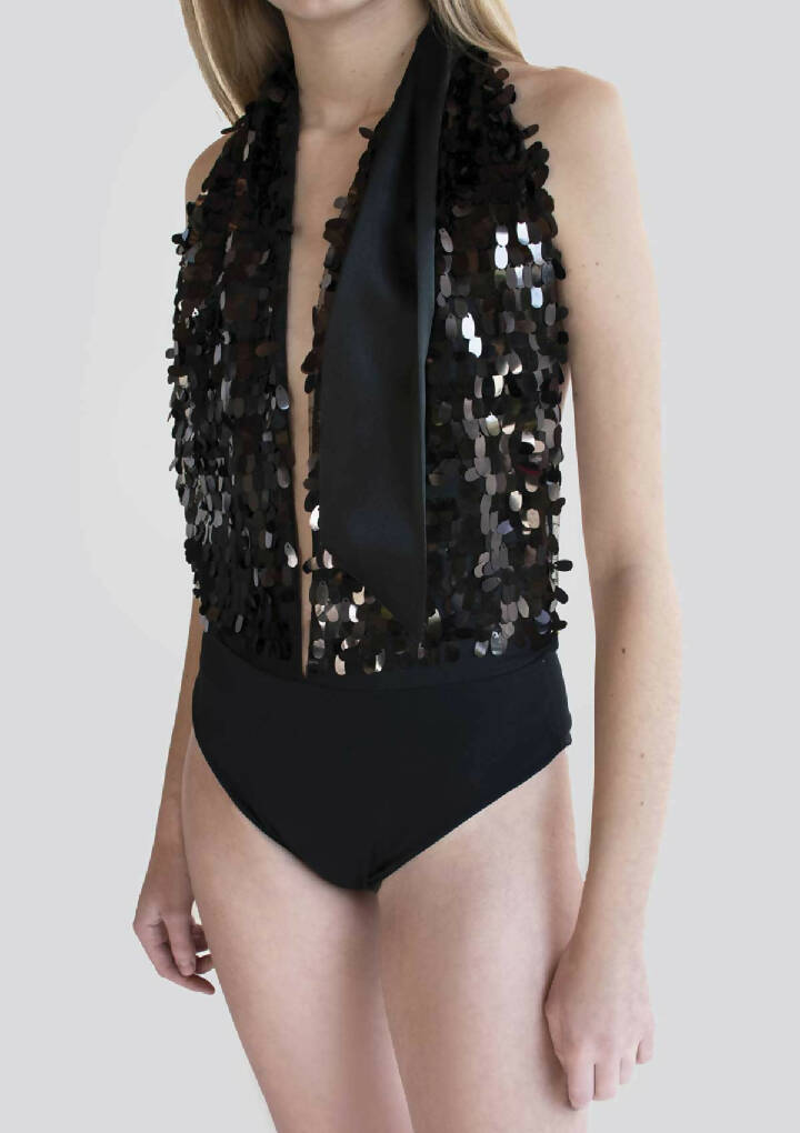 Body Lentejuelas y Lazo