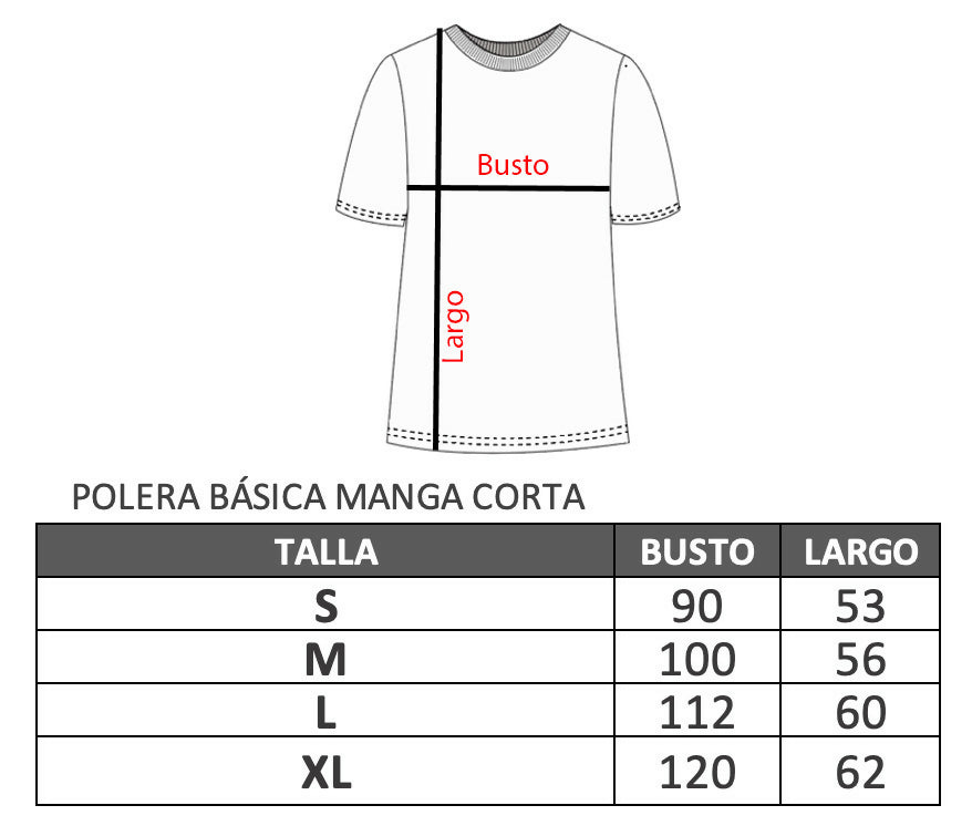 Size spec básica manga corta