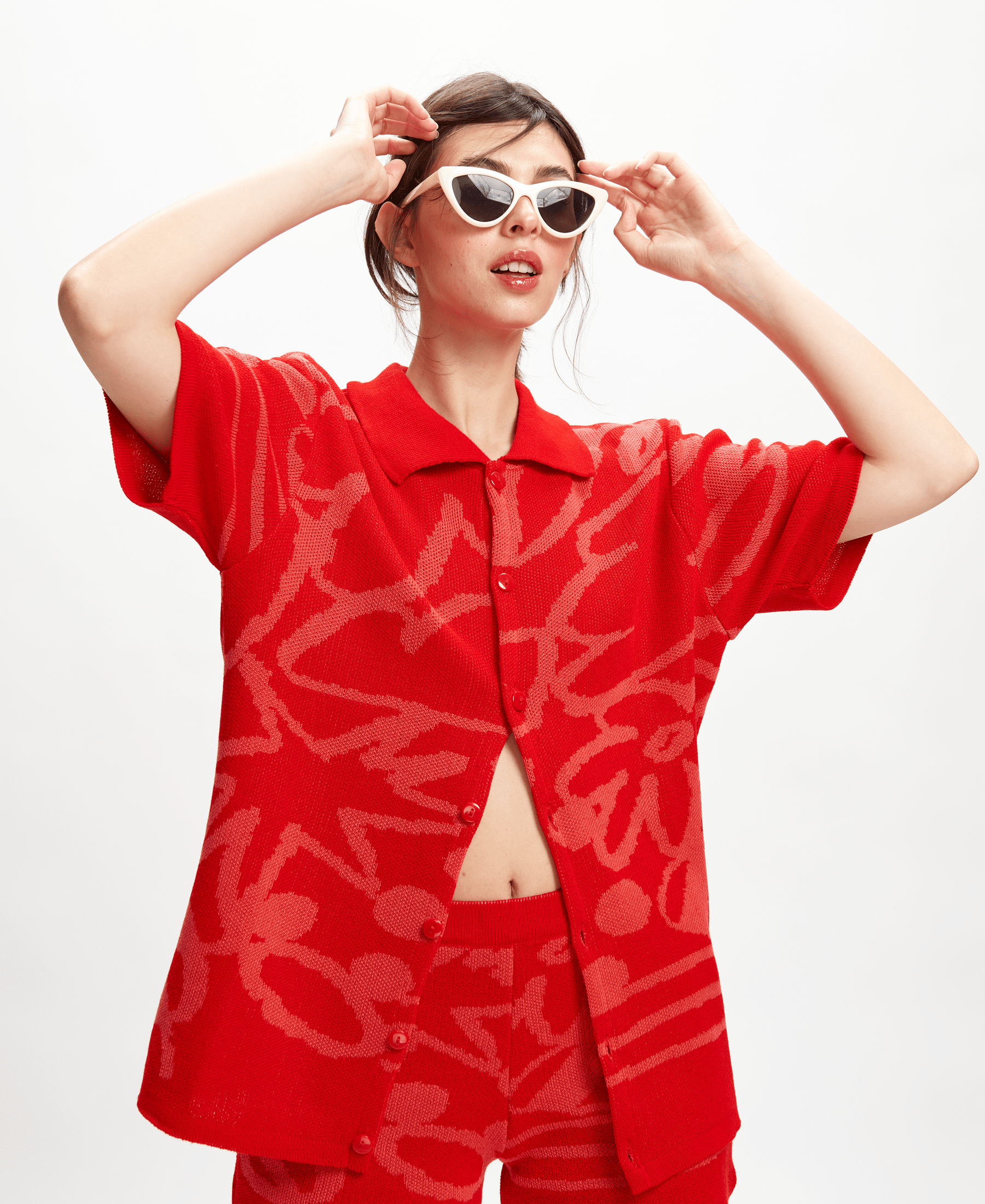 Camisa tejida Blossom Roja