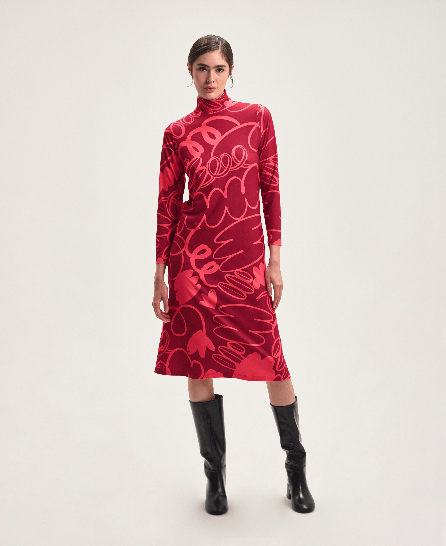Maxi vestido Floresta rojo
