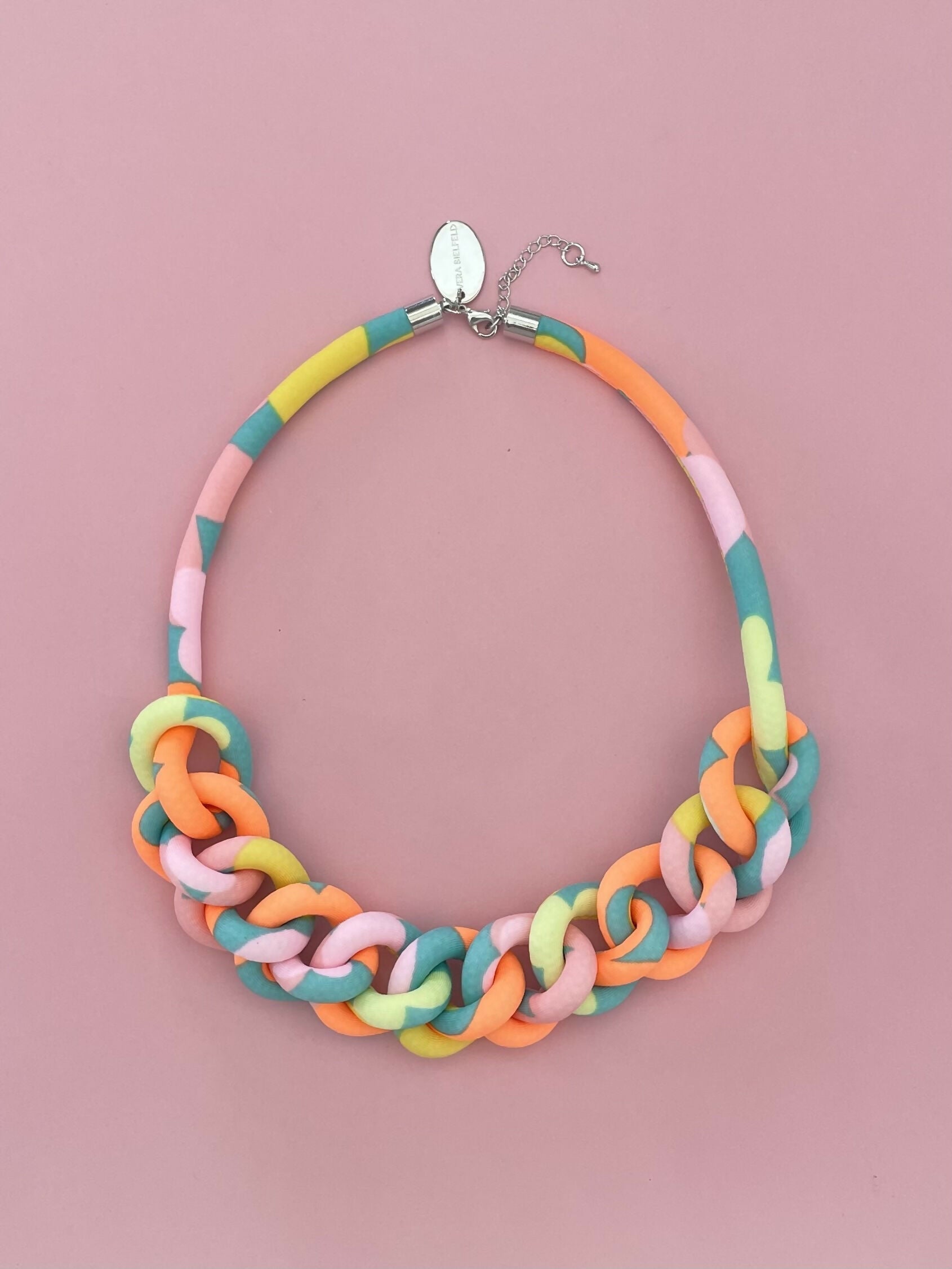 collar cadena fluor pastel